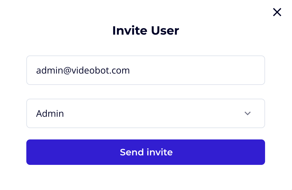 Invite User. Admin
