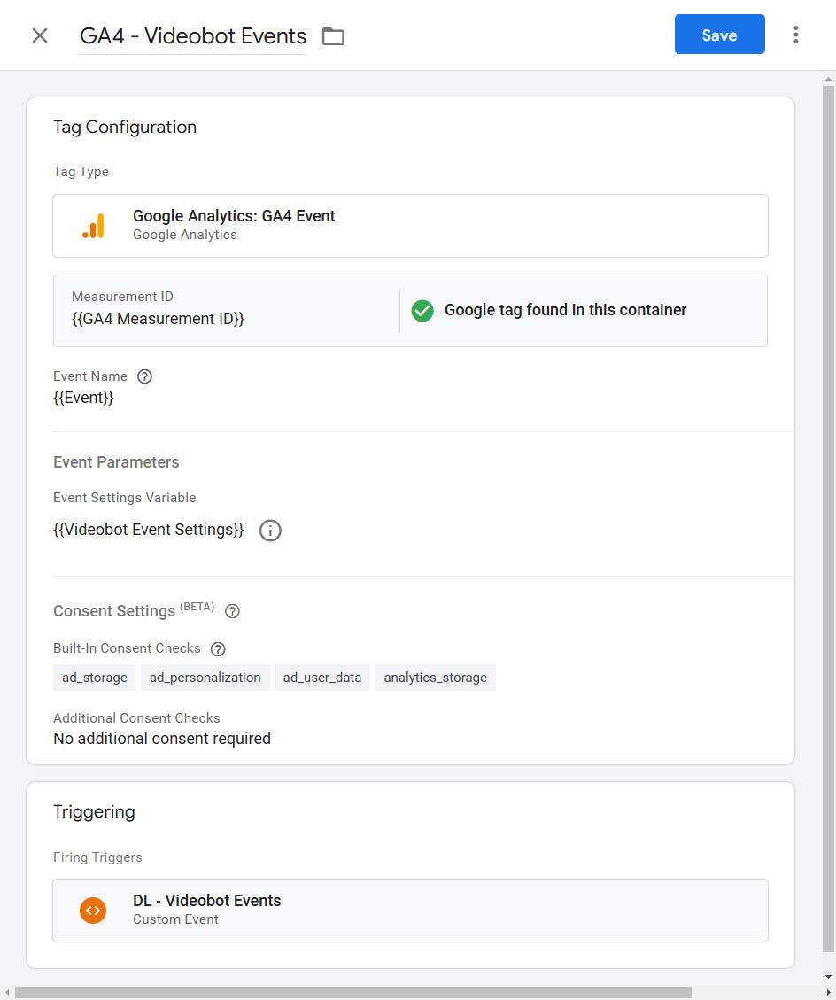 GA4 Videobot Event Tag