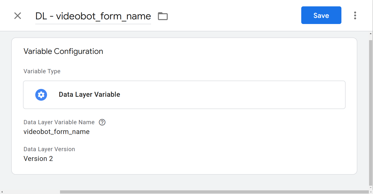 Videobot Form Name Variable